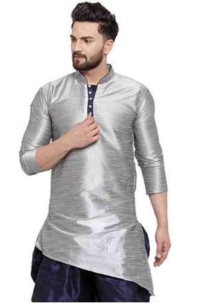 Grey Plain Kurta
