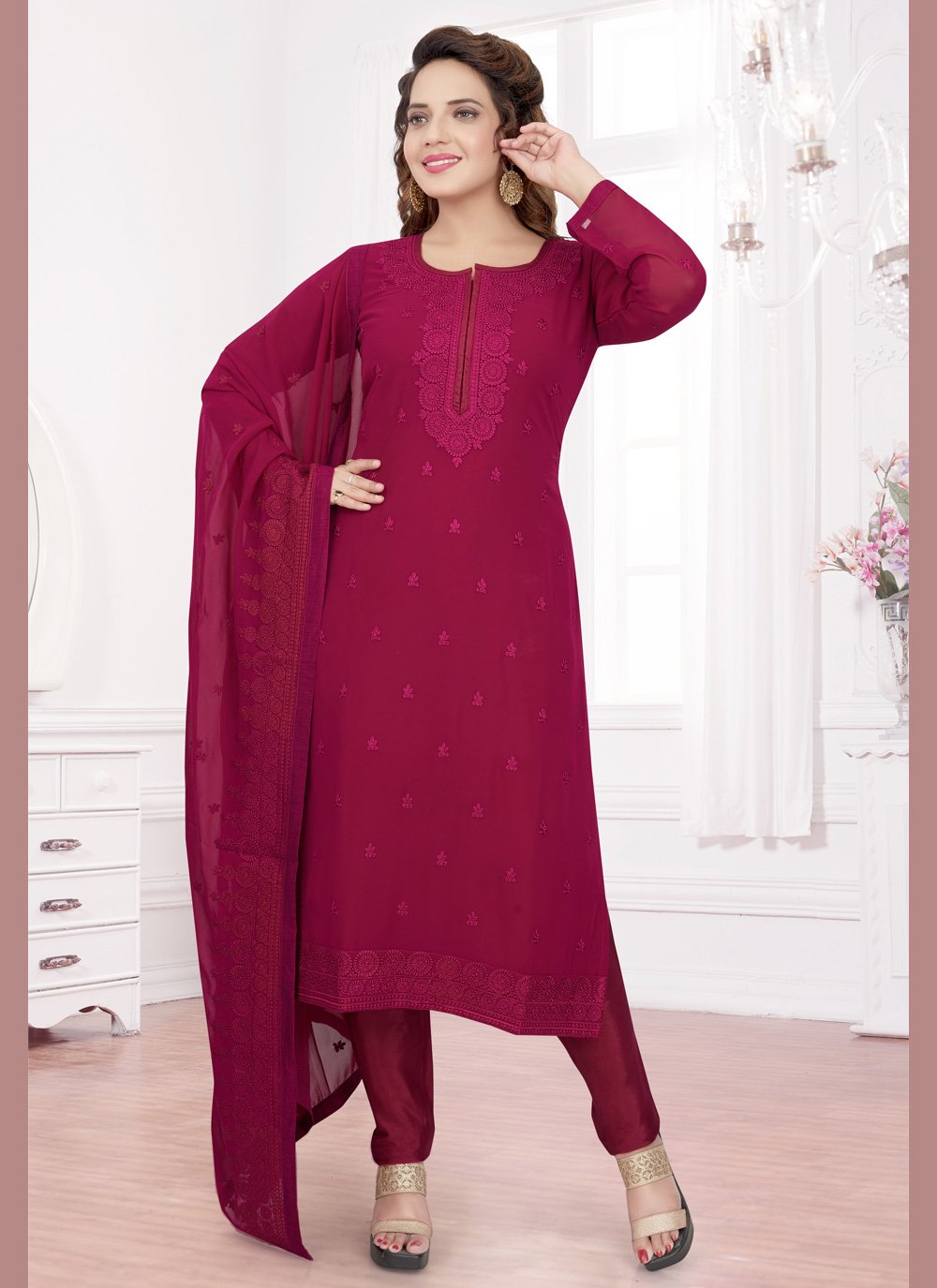 Kurta Sets & Suits | Baby Pink Colour Patiyala Salwar Suit | Freeup