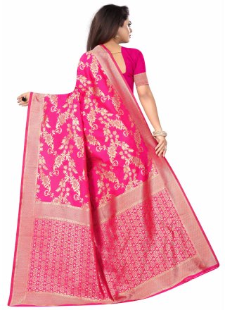 Hot Pink Traditional Saree