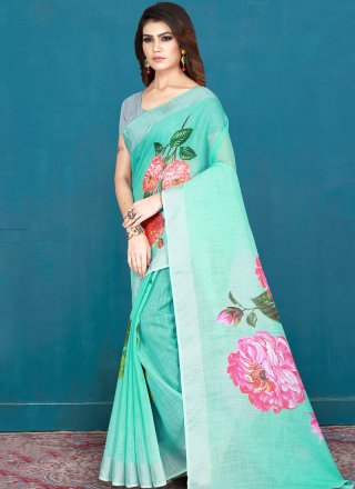 Khadi Silk Multi Colour Printed Printed Saree