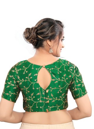 Malbari Silk  Blouse in Green