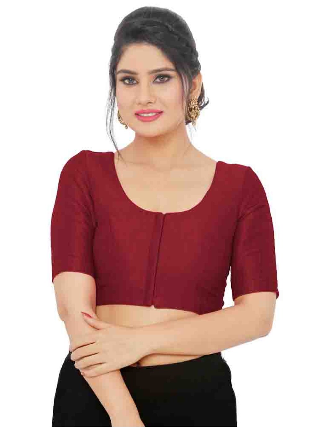 Shop Online Maroon Art Silk Party Blouse : 167431 