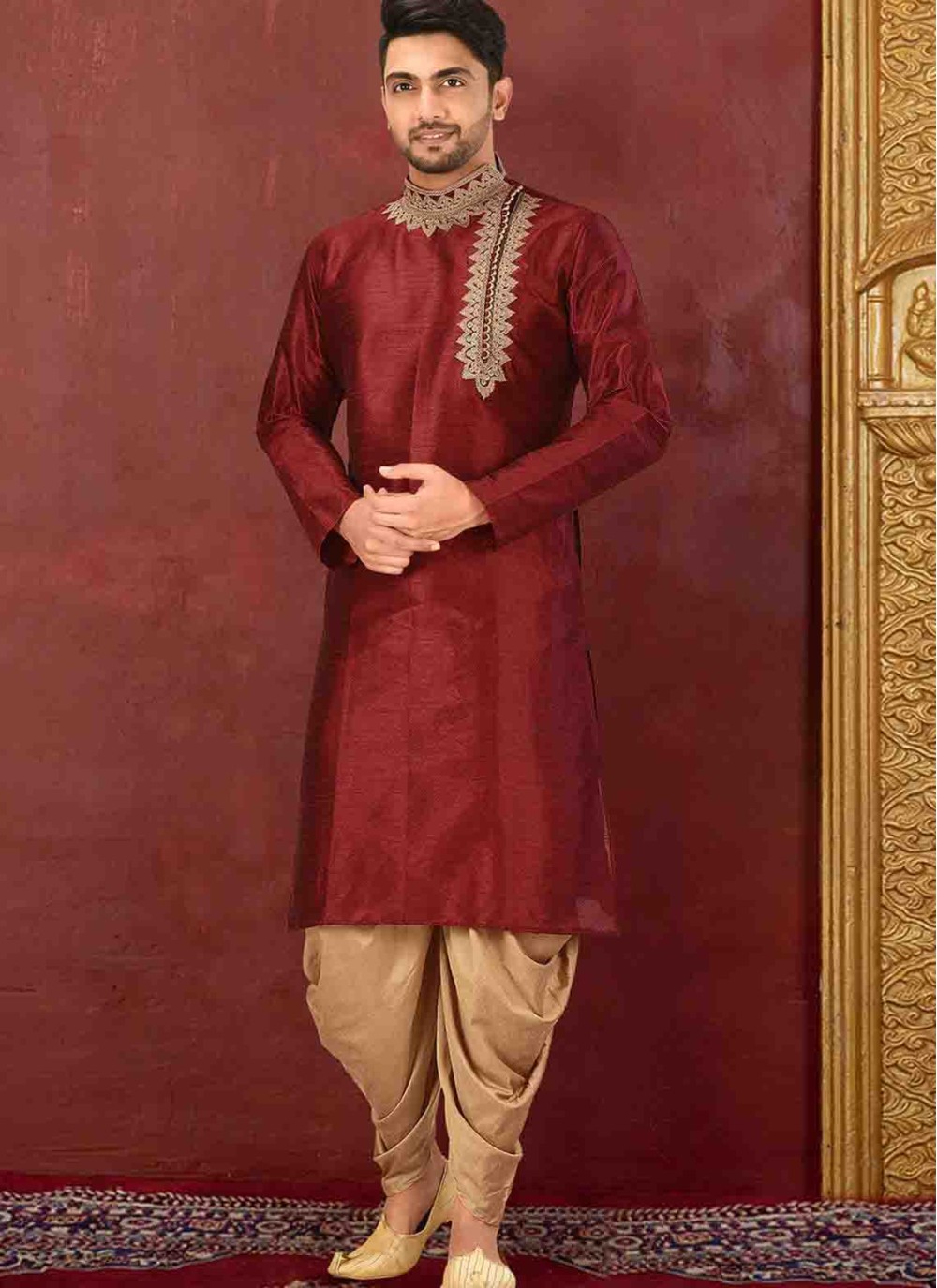 maroon color punjabi