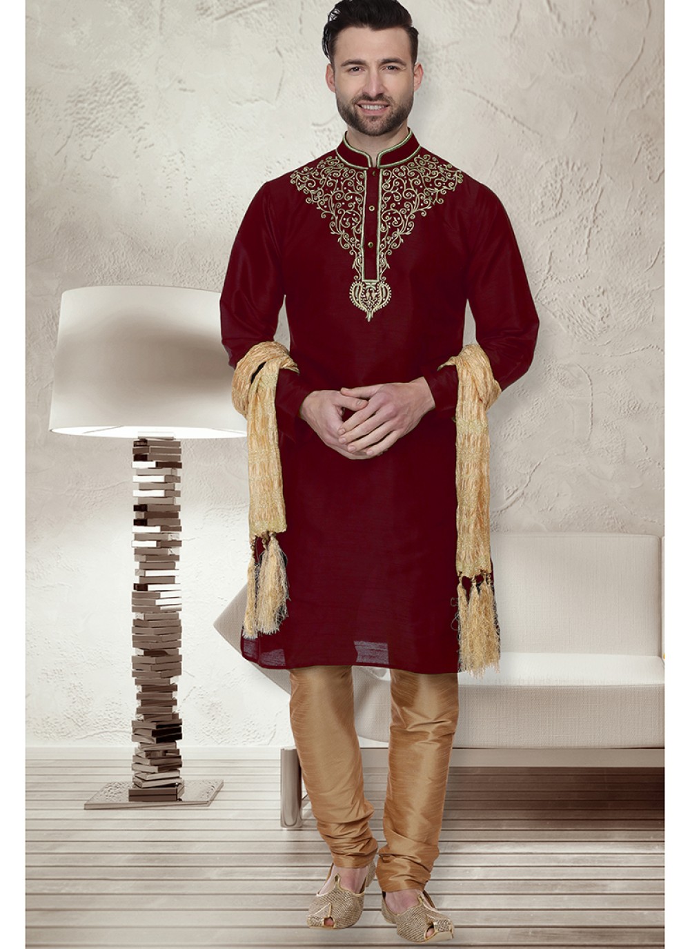 Kurta pajama mehndi discount colour