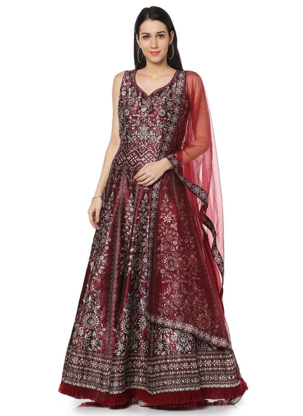 Shop Maroon Party Salwar Kameez Online 160509