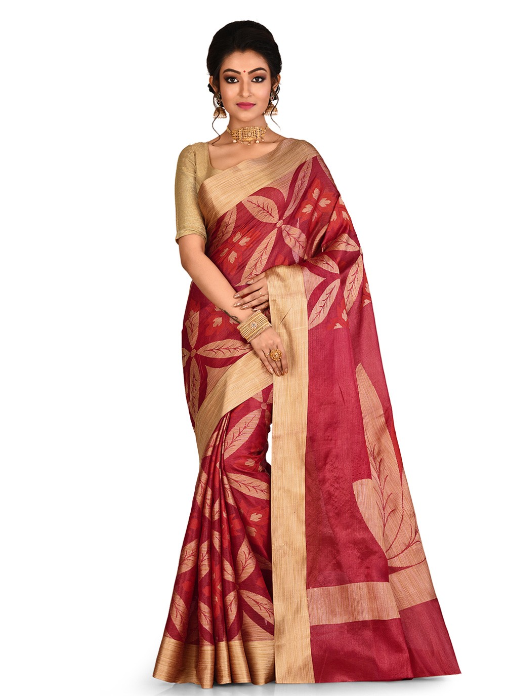 Maroon Weaving Banarasi Silk Classic Saree