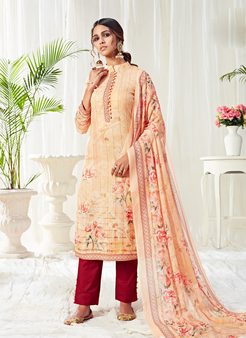 Multi Colour Cotton Trendy Salwar Suit
