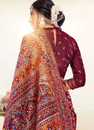 Multi Colour Digital Print Banarasi Silk Classic Saree