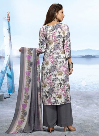 Multi Colour Printed Palazzo Designer Salwar Suit