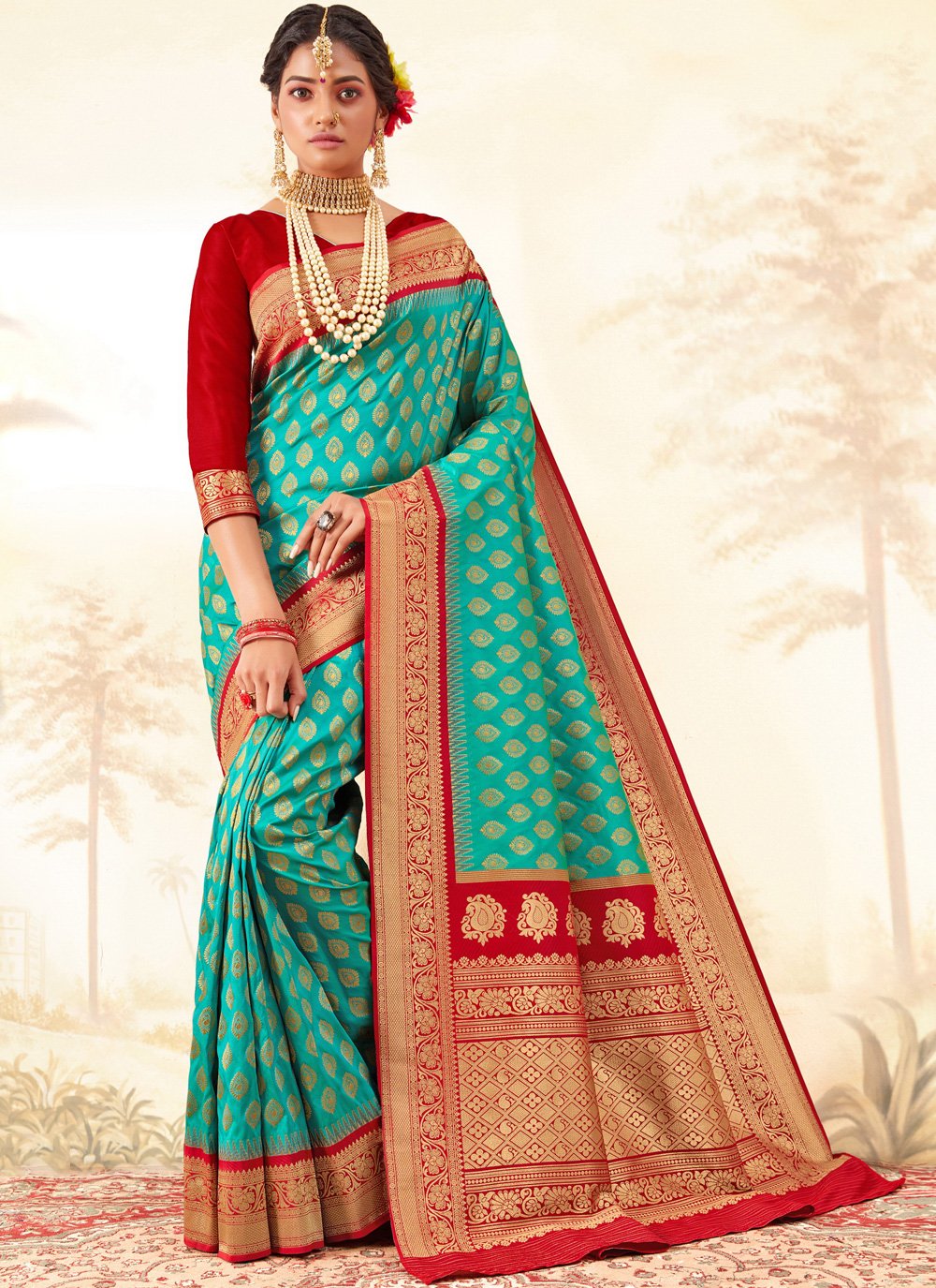 Buy Party Wear Multi Color Digital Printed Gaji Silk Saree Online From  Surat Wholesale Shop.
