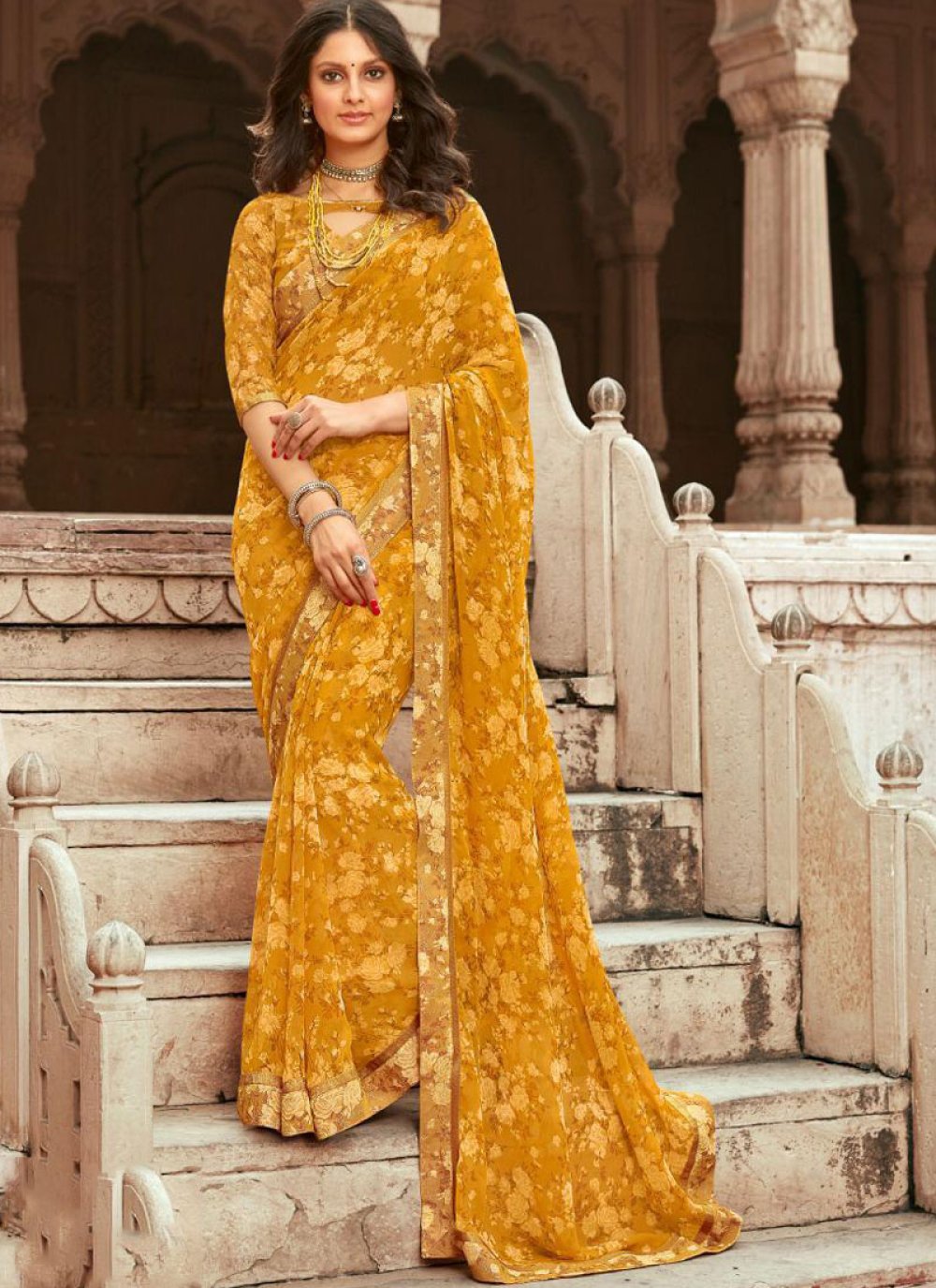 Digital Print Printed Lace Saree, With Blouse Piece, 5.5 m (separate blouse  piece) at Rs 299 in Surat