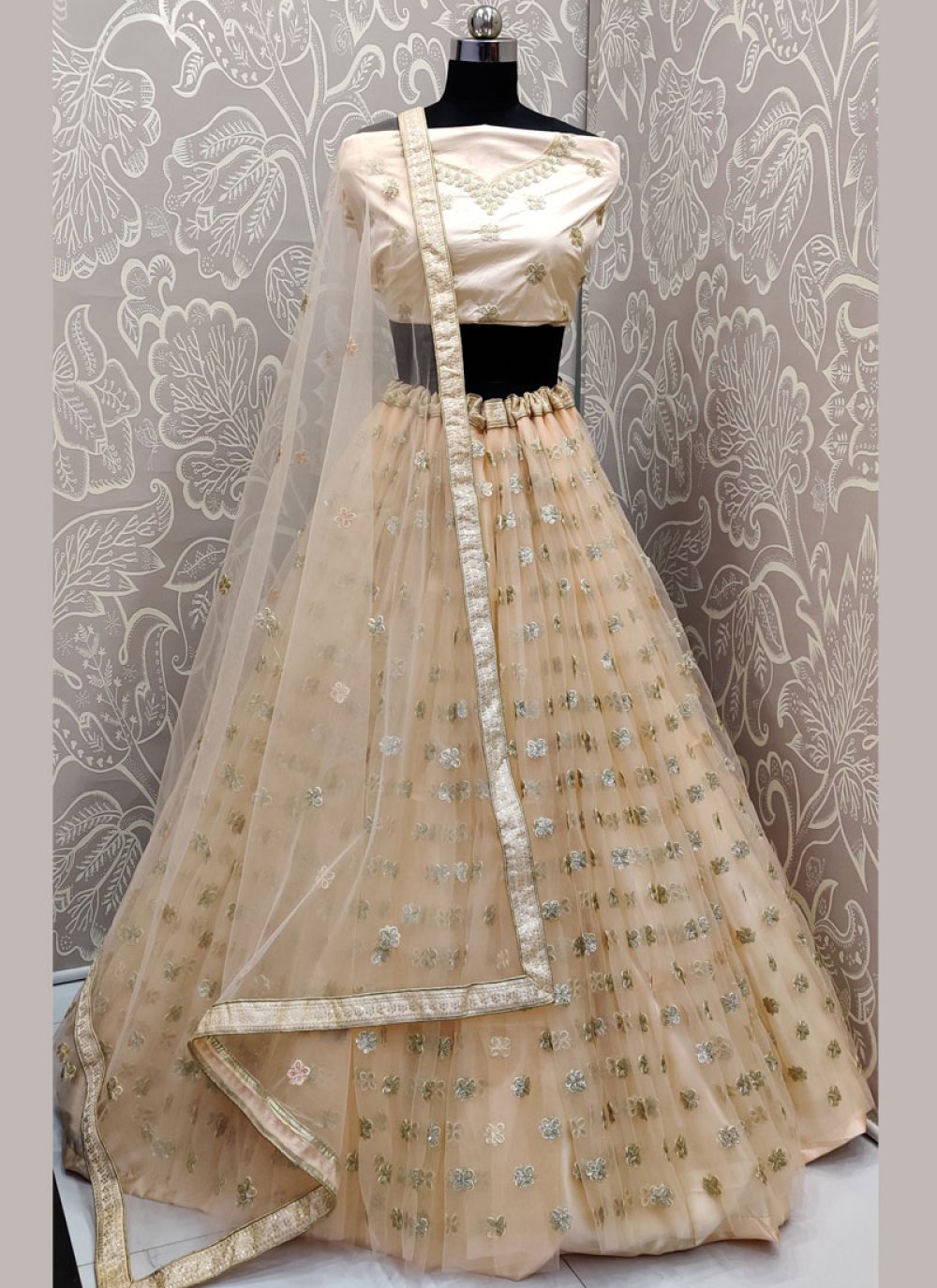 cream colour ghagra choli