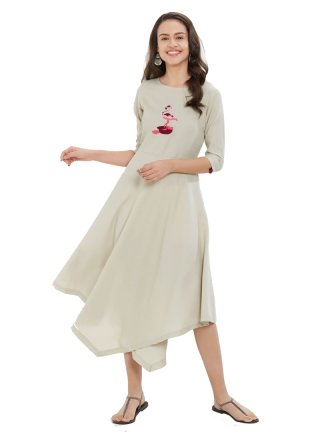 Off White Color Party Wear Kurti