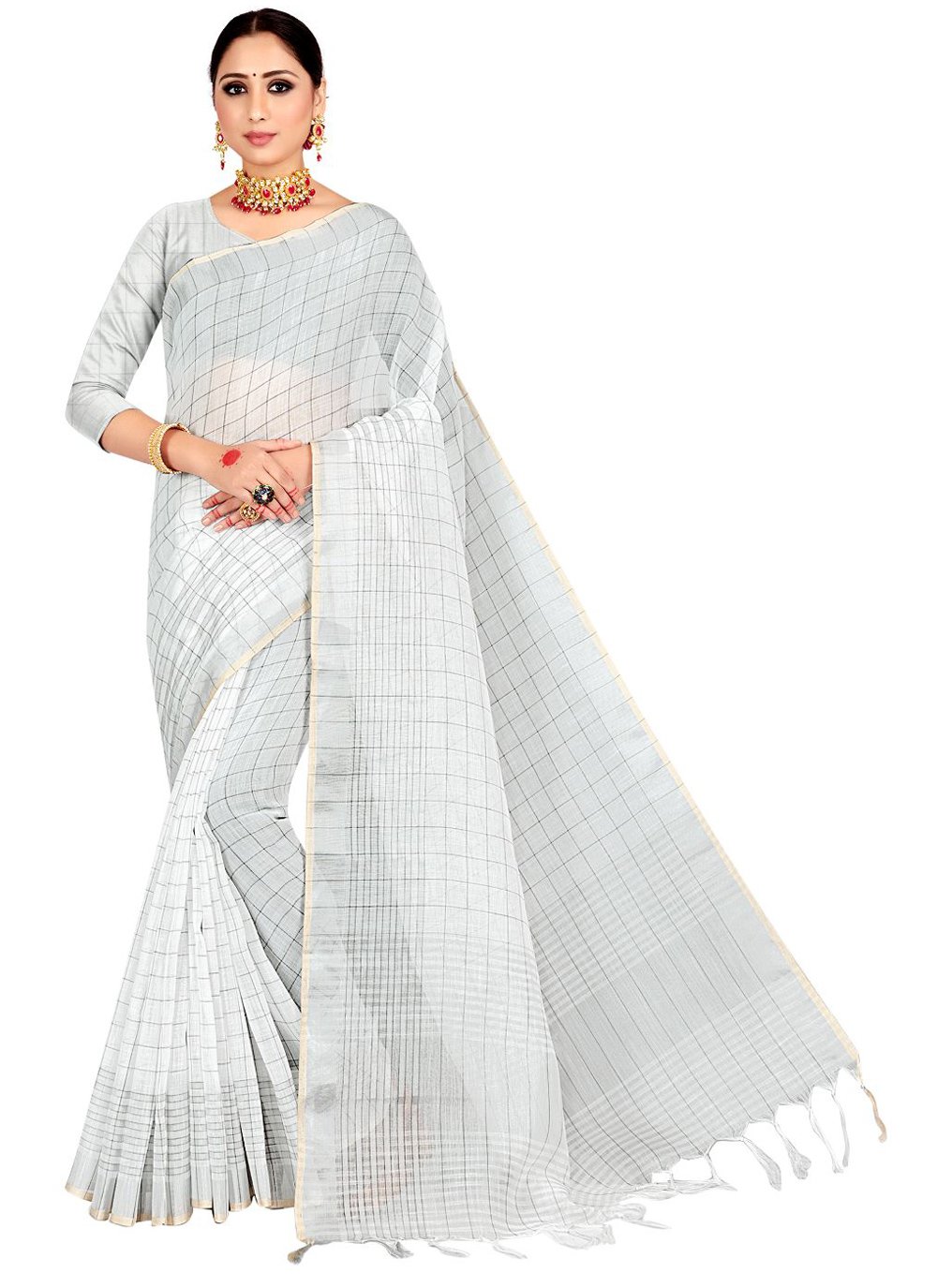 white party wear saree online