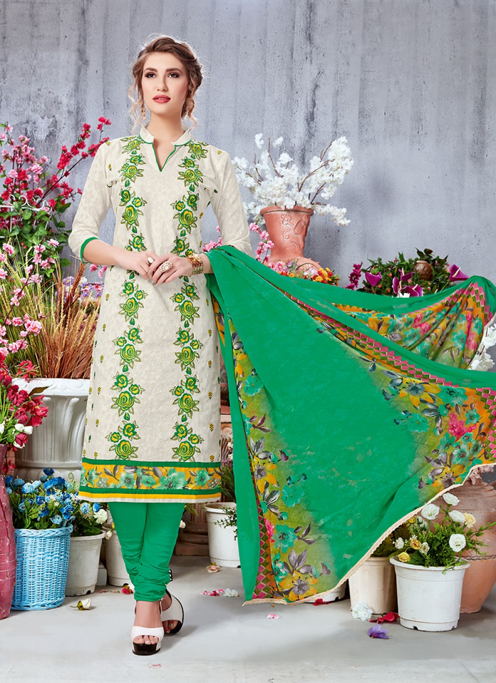 Off White Party Salwar Suit
