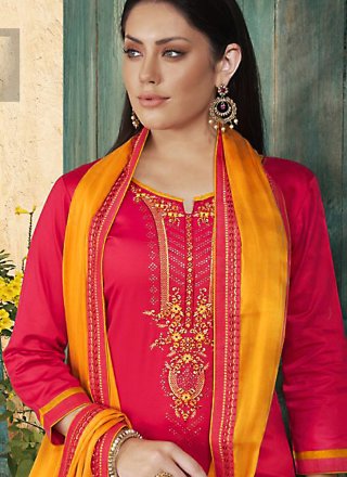 Orange Embroidered Festival Designer Pakistani Salwar Suit
