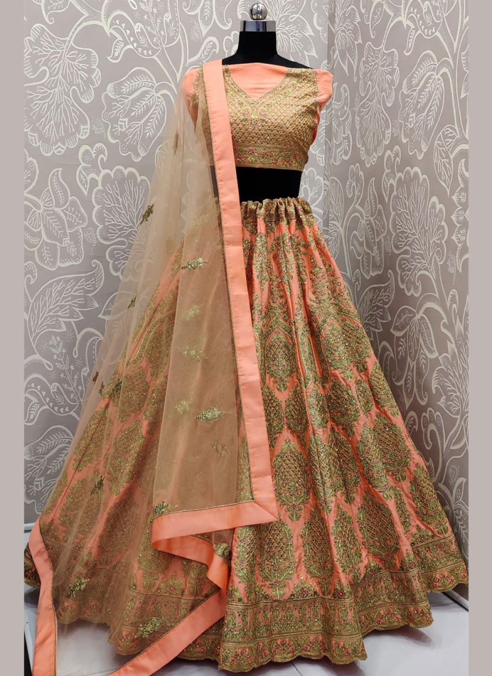 peach lehenga online