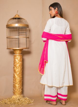 Pink and White Color Designer Palazzo Suit