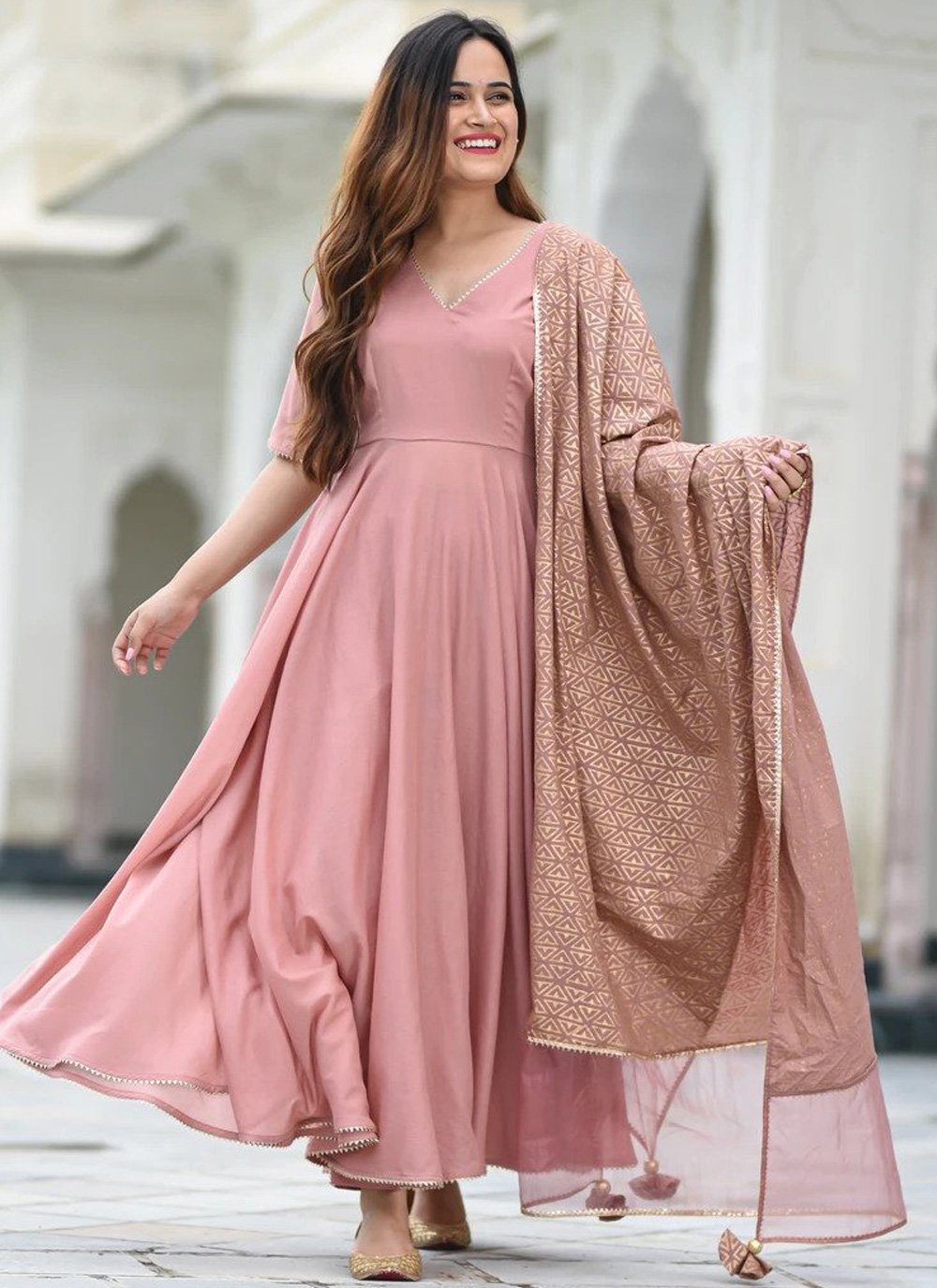 Buy Pink Color Designer Gown Online ...