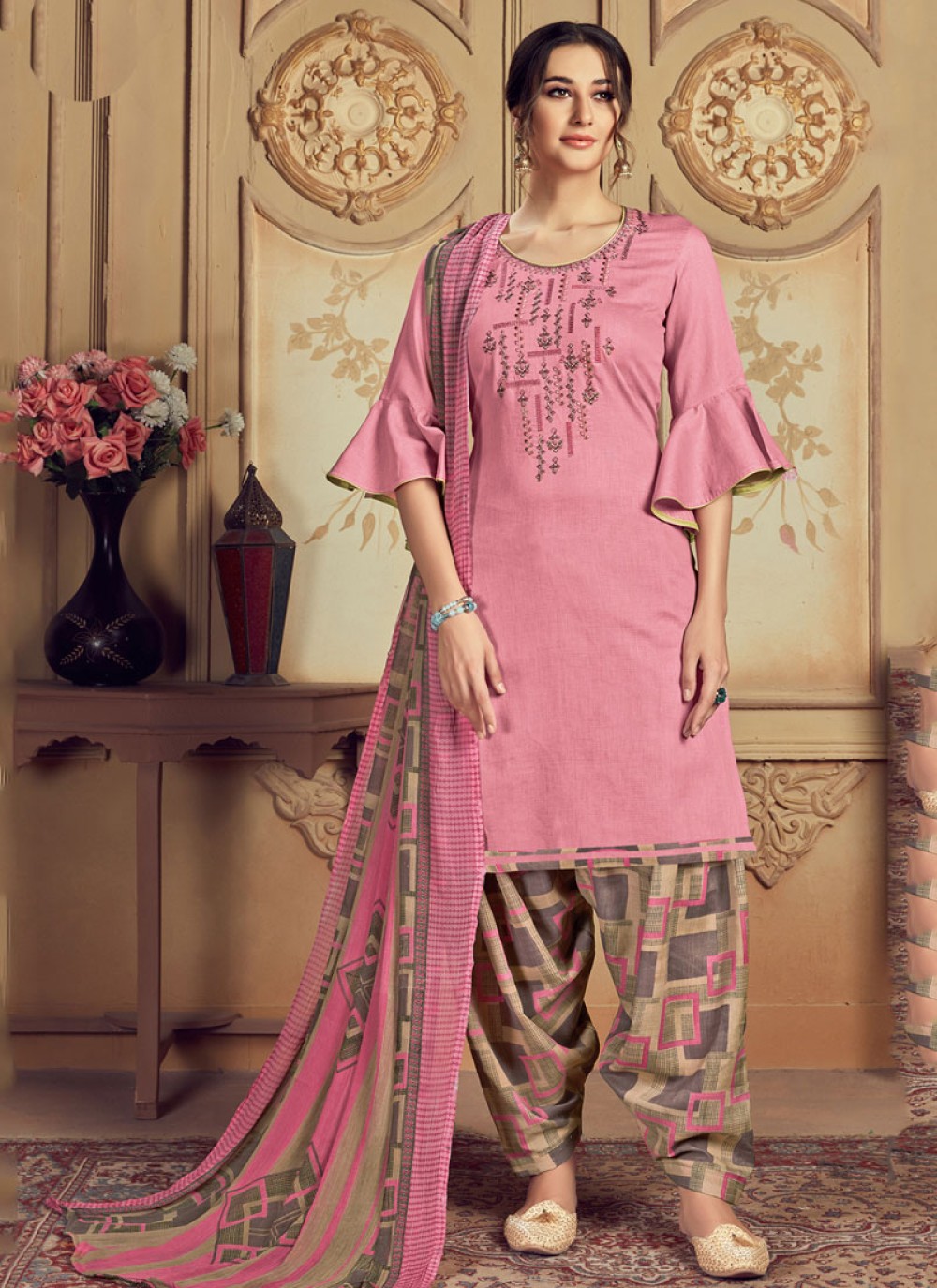 pink colour punjabi salwar suit