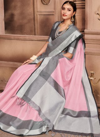 Pink Fancy Cotton Classic Saree