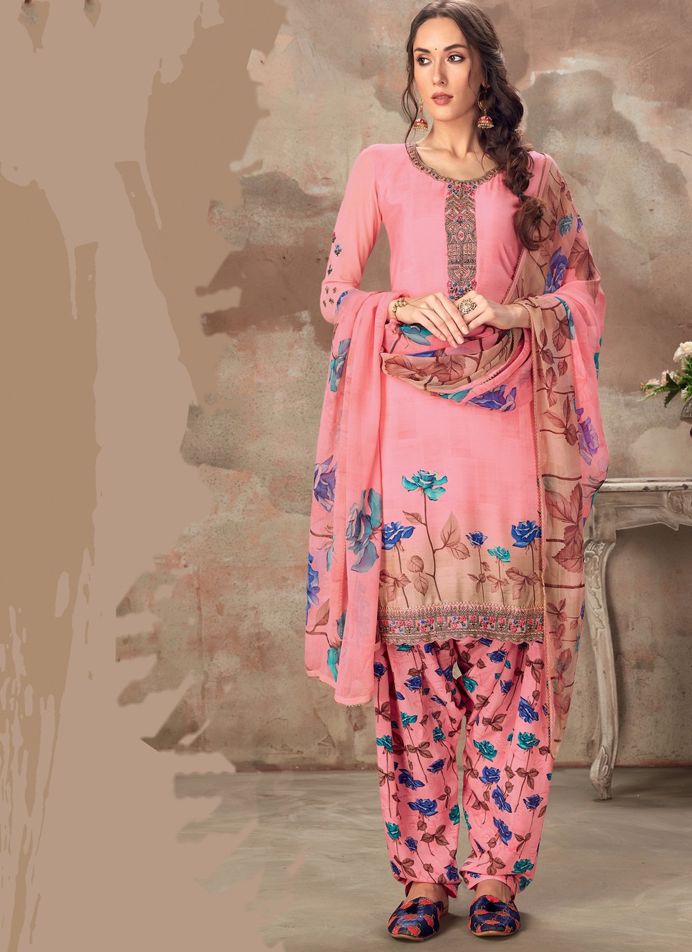 crepe salwar suit