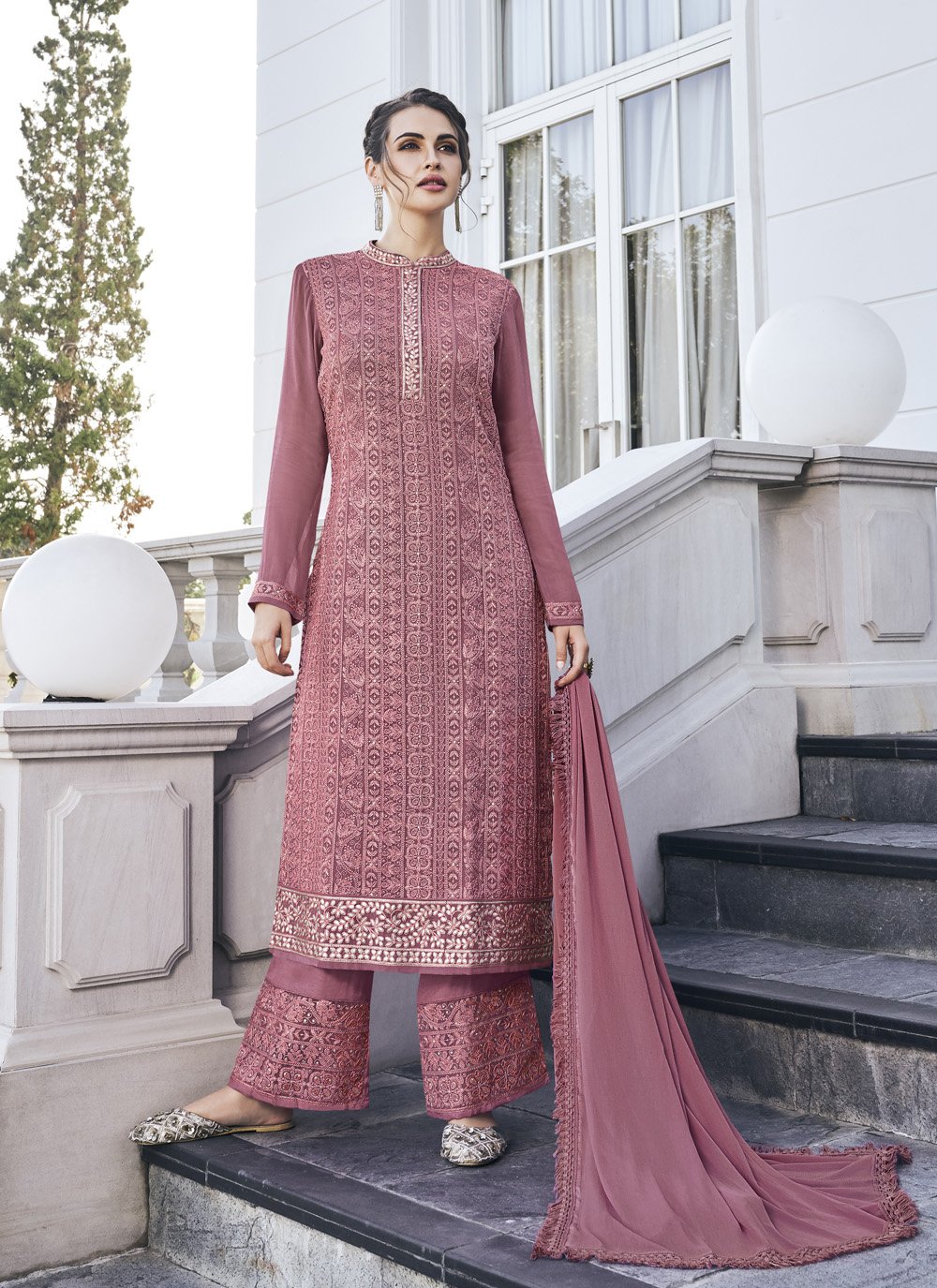 sharara dress pink