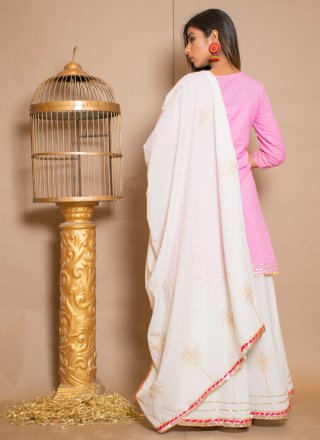 Pink Party Cotton Designer Palazzo Salwar Suit