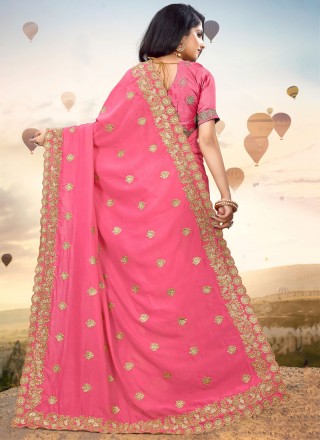 Pink Silk Party Designer Saree