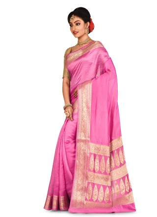 Pink Weaving Wedding Classic Saree