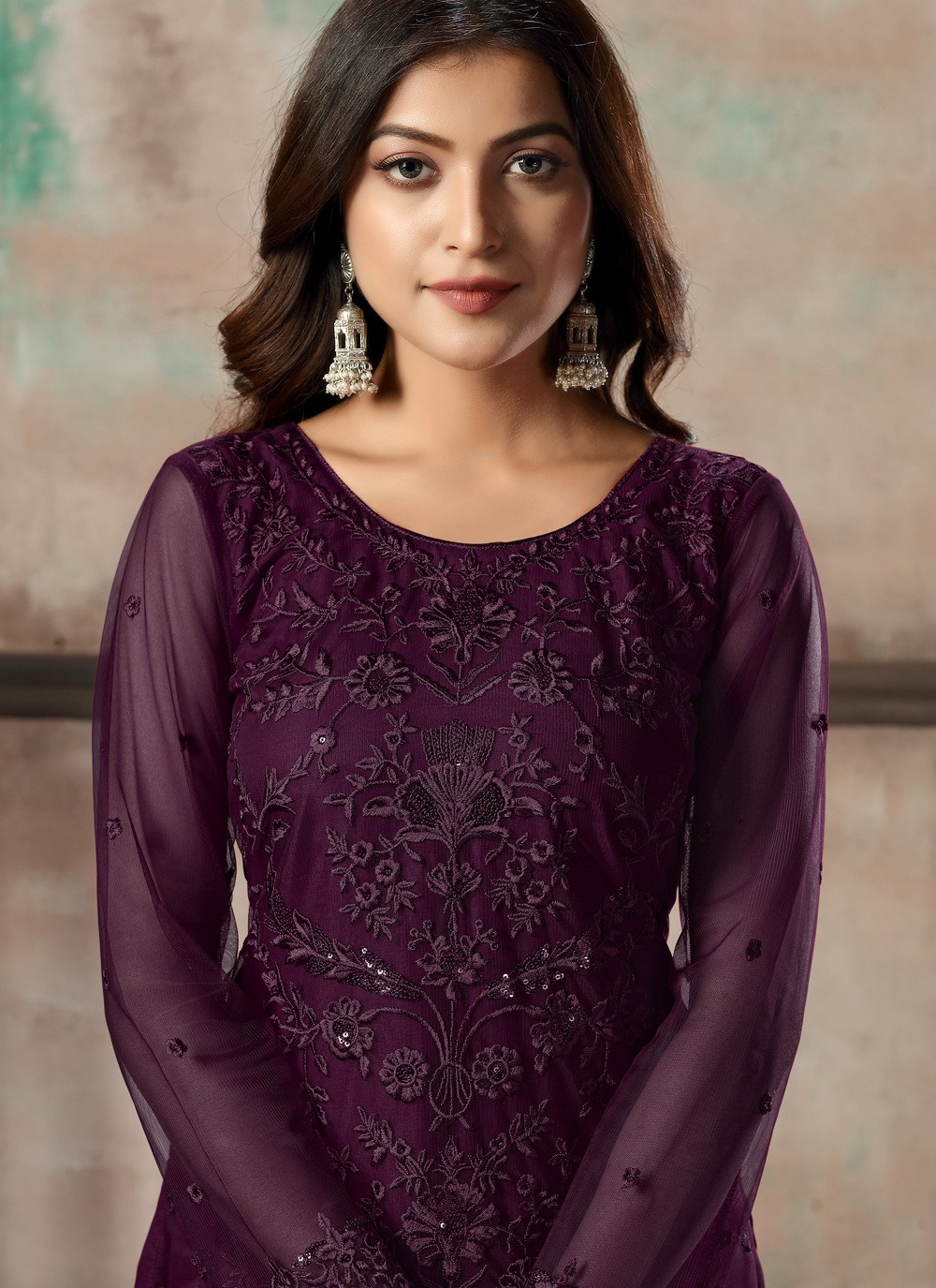 Shop Purple Embroidered Pant Style Suit Online 161181 Salwar Kameez