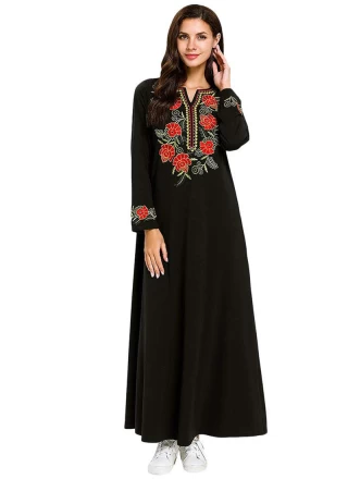 Rayon Black Embroidered Salwar Suit