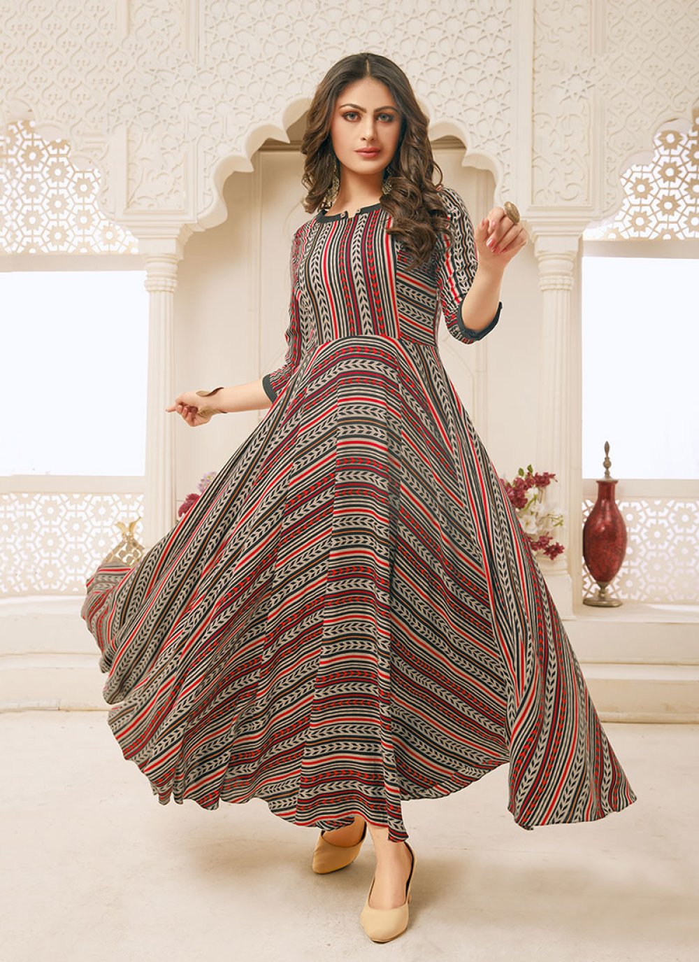 Buy Online Rayon Designer Gown in Multi Colour : 147306 - Gown