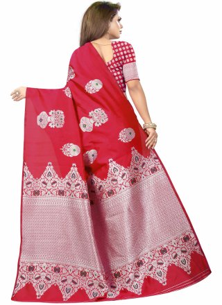 Red Art Silk Designer Traditional Saree