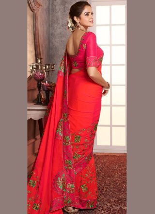 Red Border Silk Designer Saree