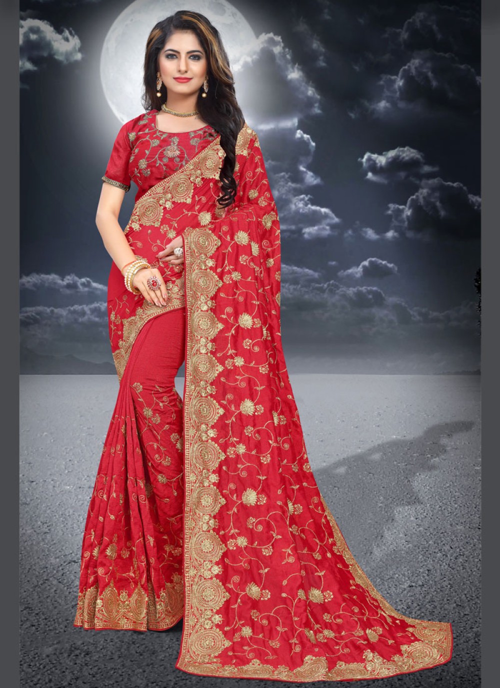 Buy Red Color Classic Saree Online : 153724 - Saree