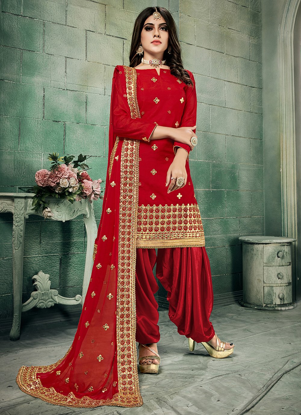 Buy Online Red Color Salwar Kameez : 160060 - Wedding Suits
