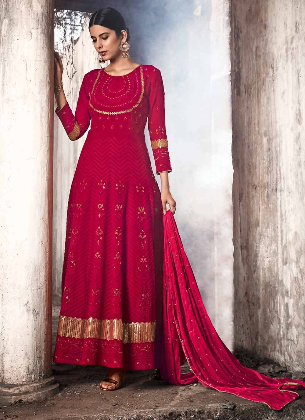 Buy Red Reception Anarkali Suit Online ...