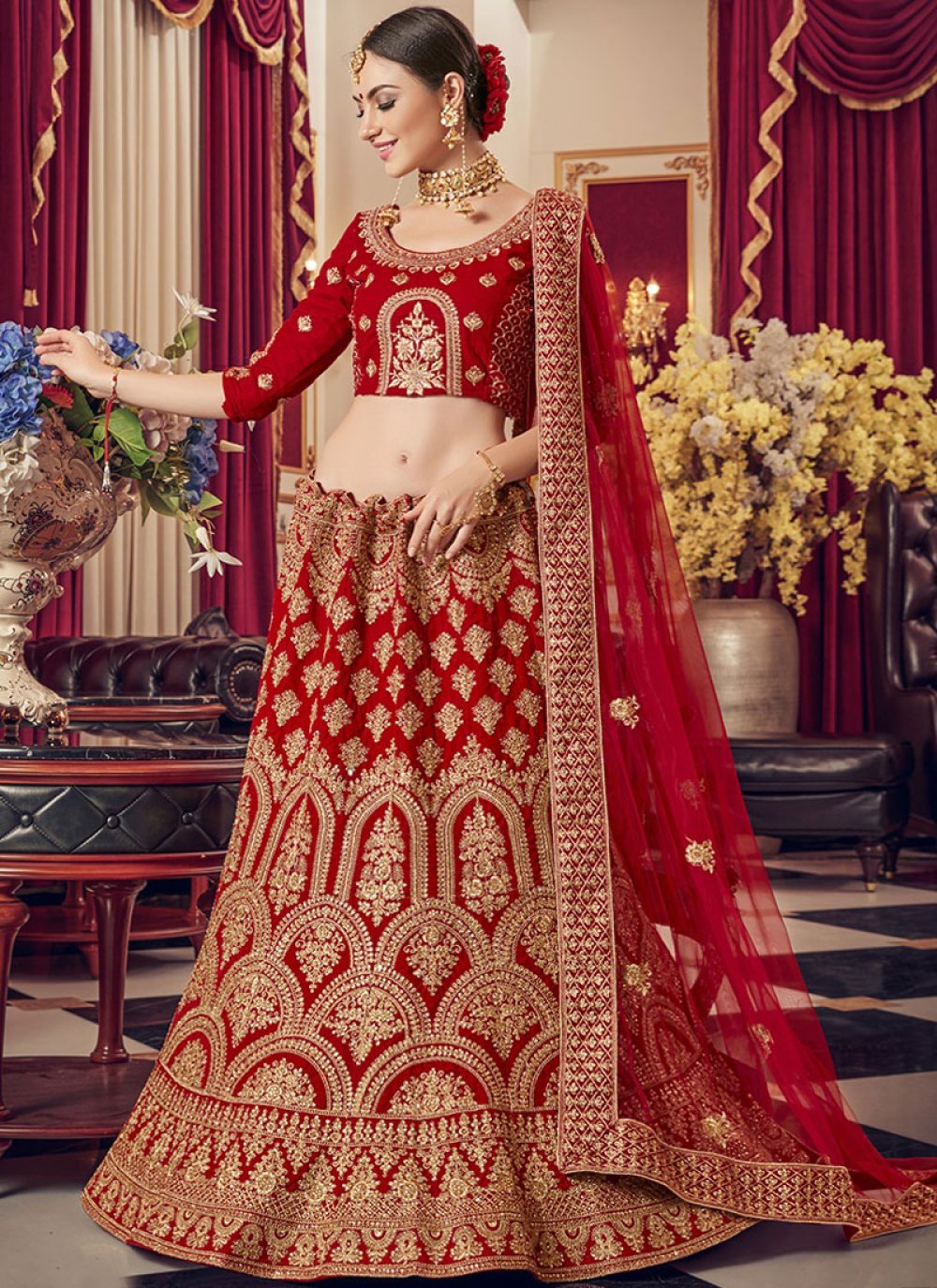 Lehenga for Women Wedding Red Bridal Lehenga Designs YSH-E-LH-14 –  iBuyFromIndia