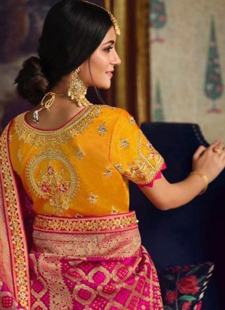 Resham Multi Colour Silk Designer Lehenga Choli