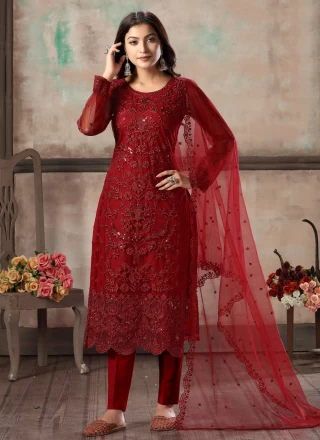 Top 167+ red salwar suit design latest