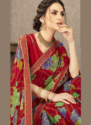 Saree Printed Fancy Fabric in Multi Colour