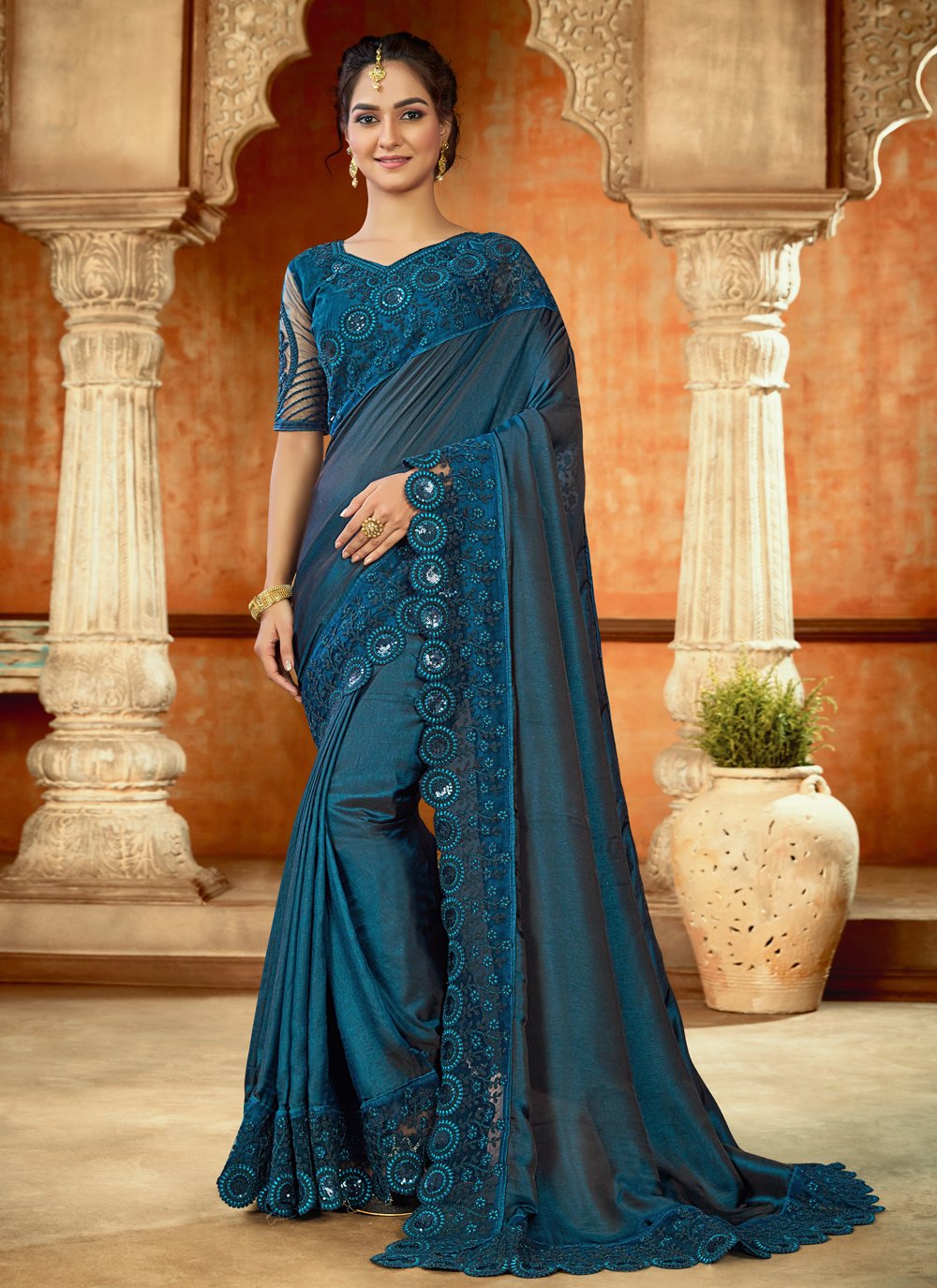 Sari様 Buy Satin Trendy Saree Online : 166901 -