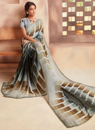 Silk Casual Saree in Grey