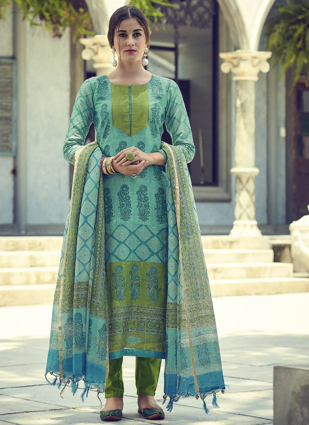 Blue Two Tone Embroidered Designer Sharara Suit - Indian Heavy Anarkali  Lehenga Gowns Sharara Sarees Pakistani Dresses in USA/UK/Canada/UAE -  IndiaBoulevard