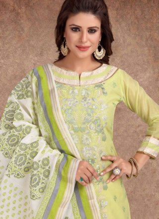 Silk Embroidered Churidar Salwar Kameez