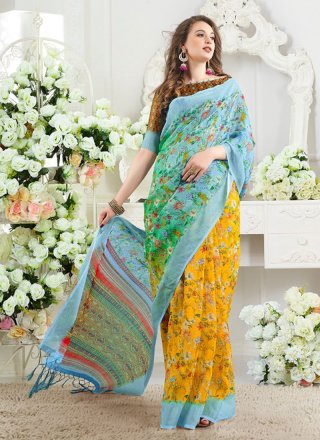 Silk Multi Colour Weaving Silk Saree