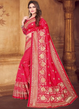 Silk Red Classic Saree
