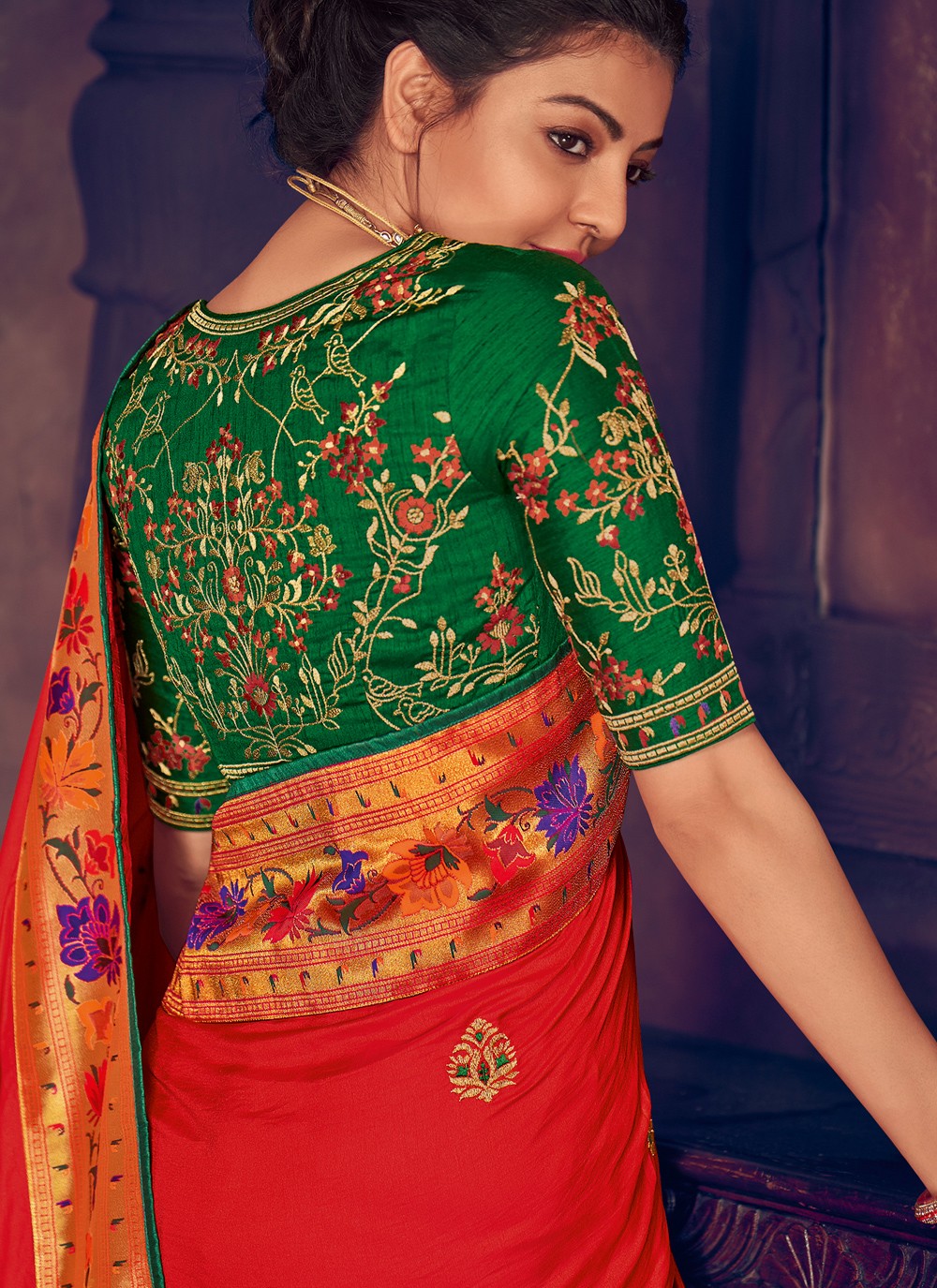 Shop Online Silk Red Weaving Classic Saree : 168997