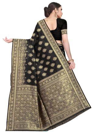 Silk Weaving Black Classic Saree